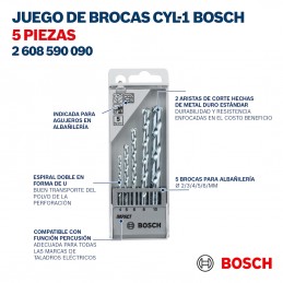 BROCA CYL-9 MULTICONSTRUCCION BOSCH 3/8 X 6 2608588080